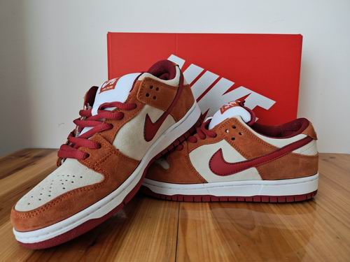 Cheap Nike Dunk Sb Low Suede White Brown Red Men Women Shoes-179 - Click Image to Close